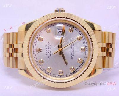 Replica Rolex Datejust Gold Face Jubilee Band Watch 41mm